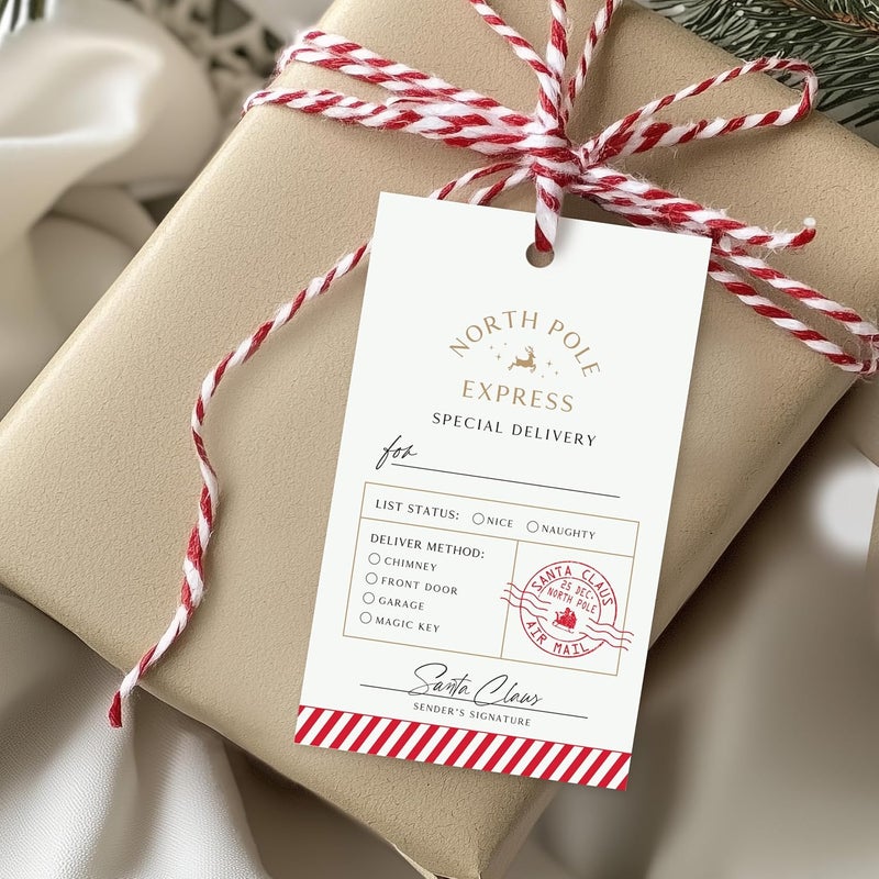 ThreeKin Collective ThreeKin Pack of 50 Christmas Gift Tags, 2 x 3 Rectangle Tag with Pre-Punched Hole, Perfect Hanging Tags for Holiday Gifts, Christmas Presents, Events and Celebrations | Gift Wrap Tags - Image 5